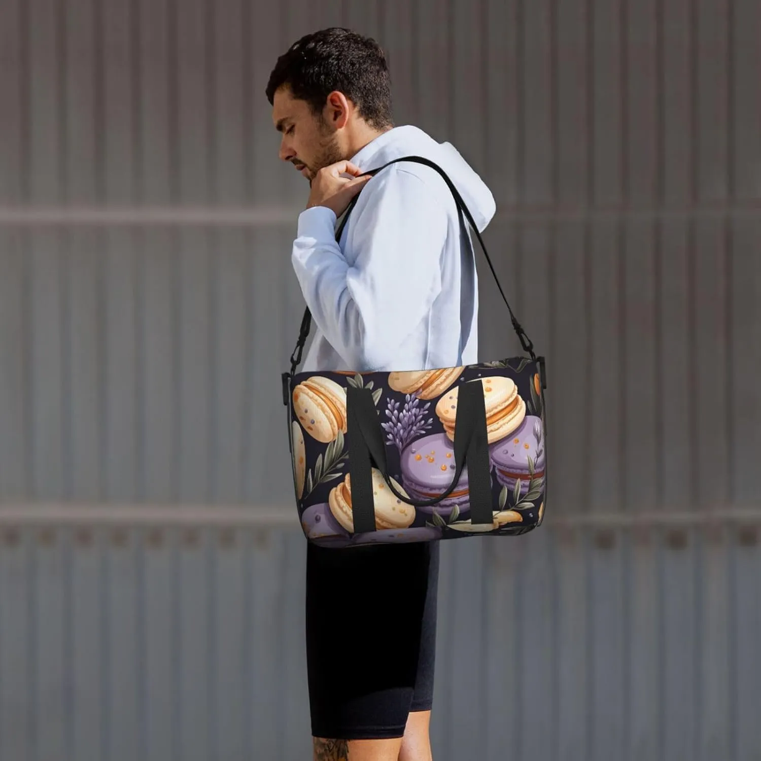 Travel Duffle Bag Lavender Macaron Weekender Overnight Bags Luggage Bag for Women Men Waterproof Sports Gym Bag Hand Bag with Shoulder Strap