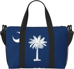 Travel Duffle Bag Weekender Bag Carry On Tote Bag Sport Gym Bag for Women Men South Carolina Flag Print