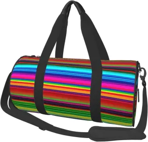 Travel Duffle Bag Weekender Bags For Men Women With Shoe Compartment Large Capacity Weekender Overnight Bag Colorful Mexican Stripes Carry On Tote Bags Sport Gym Bag For Travel Yoga