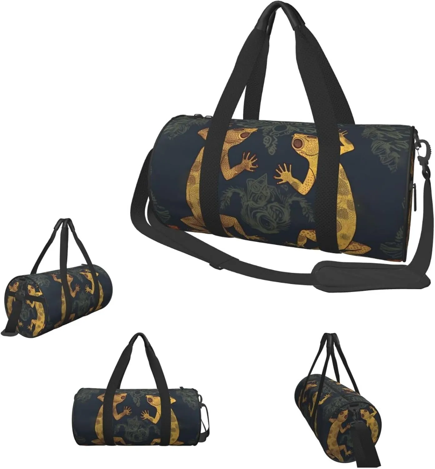Travel Duffle Bag Weekender Bags For Men Women With Shoe Compartment Large Capacity Weekender Overnight Bag Gecko Lizards Carry On Tote Bags Sport Gym Bag For Travel Yoga