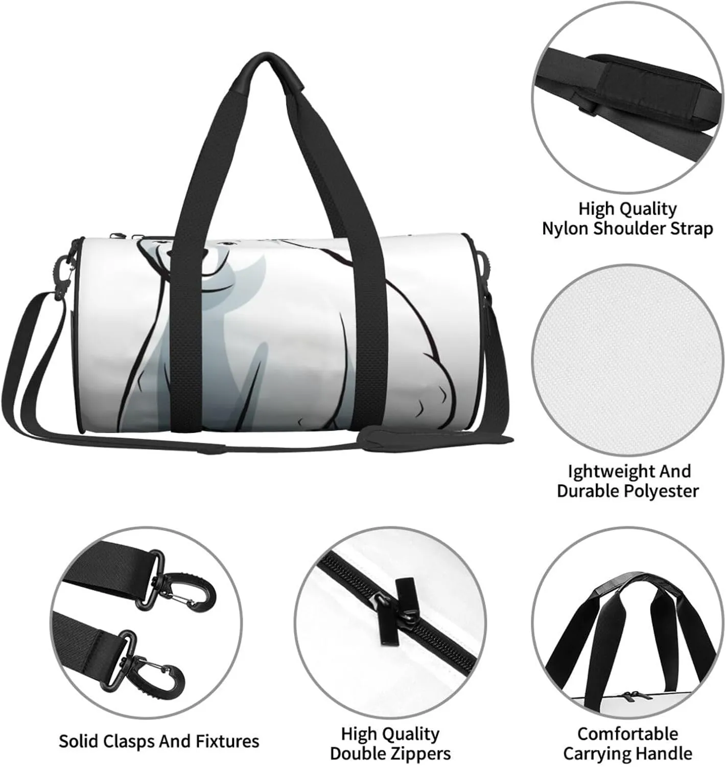 Travel Duffle Bag Weekender Bags for Men Women with Shoe Compartment Large Capacity Weekender Overnight Bag Polar Bear Carry On Tote Bags Sport Gym Bag for Travel Yoga