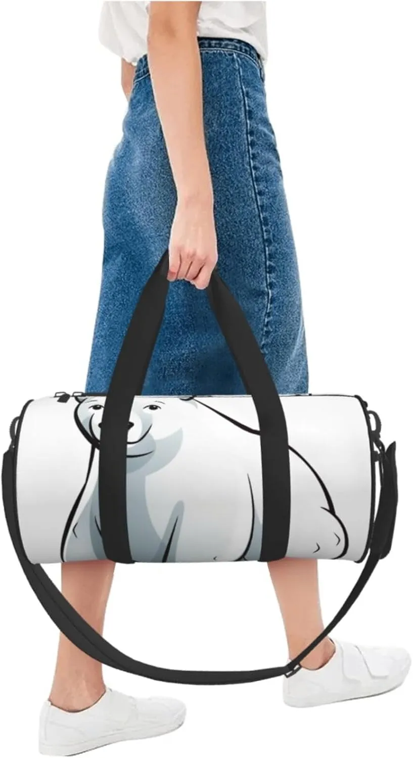 Travel Duffle Bag Weekender Bags for Men Women with Shoe Compartment Large Capacity Weekender Overnight Bag Polar Bear Carry On Tote Bags Sport Gym Bag for Travel Yoga