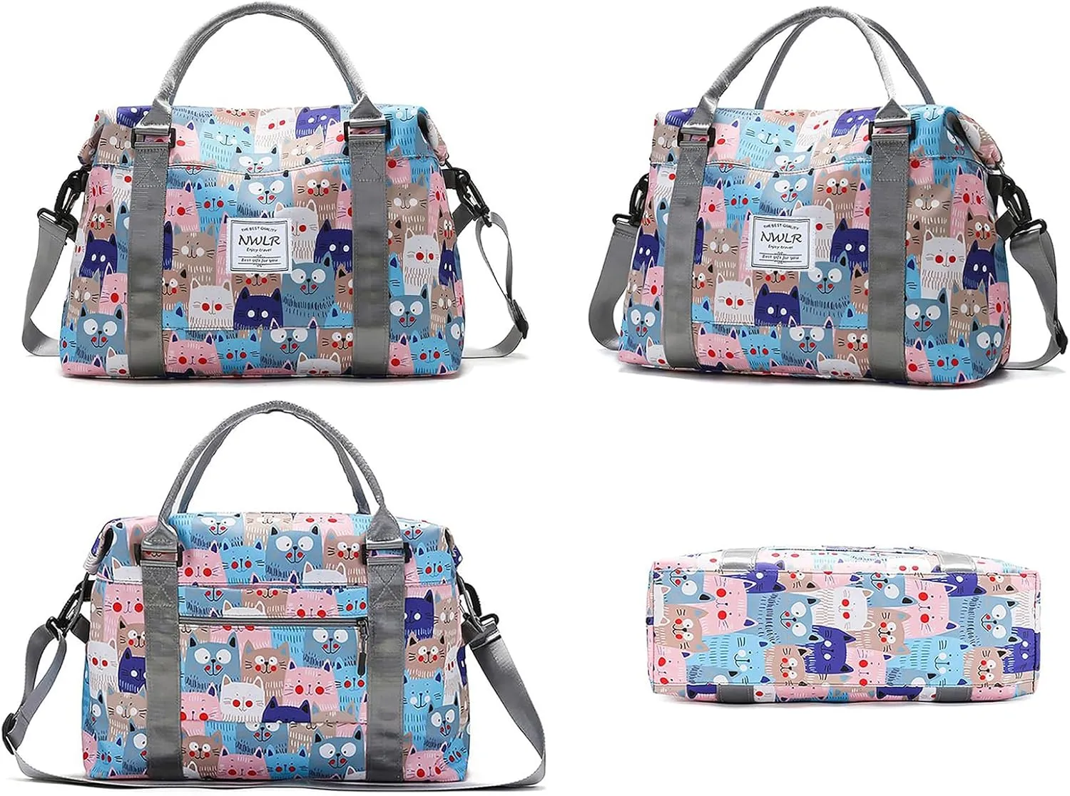 Travel Duffle Bag Weekender Overnight Bag Gym Tote with Dry and Wet Separated Pocket for Women Girls Shoulder Workout Duffel Bag Water Resistant (rainbow unicorn)