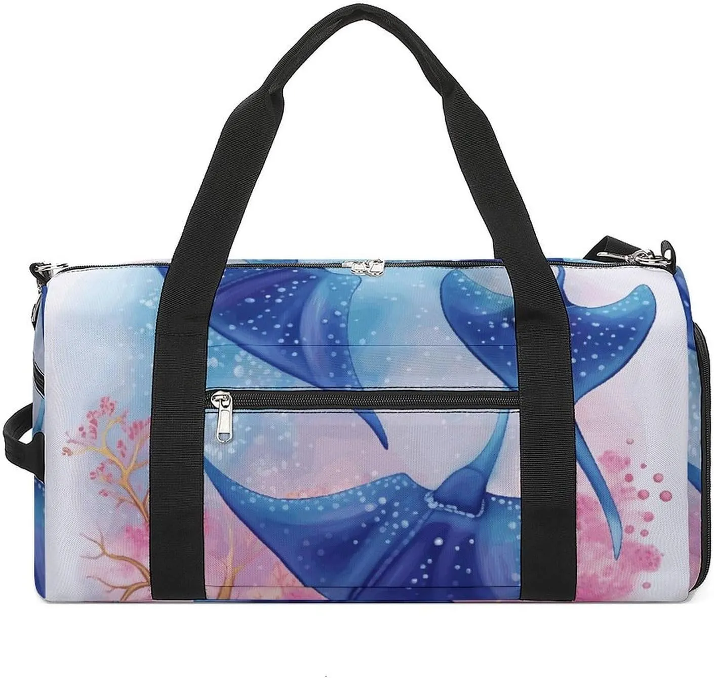 Travel Gym Duffle Bag, Sea Animals Stingrays Print Duffle Bags,womens Mens Gym Bag,gym Bags,gym Bag with Shoe Compartment
