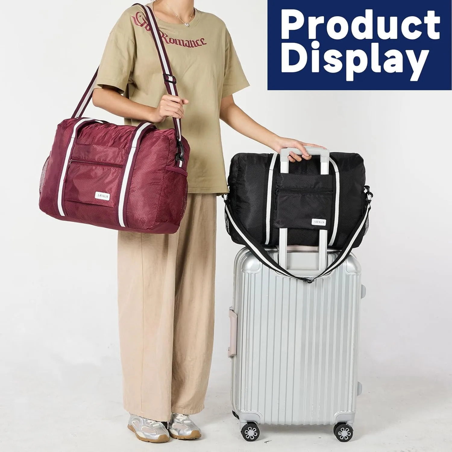 Travel Lightweight Waterproof Foldable Storage Carry Luggage Duffle Tote Bag