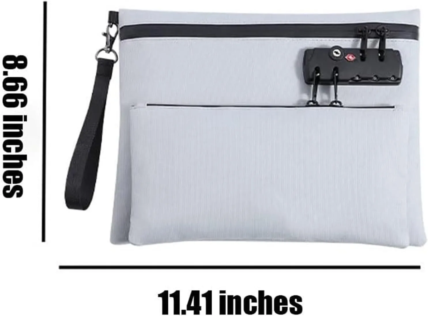 Travel Lock Bags for Personal Items,Locking Clip Bag,8.66 * 11.41in Double-Layer Zip Password Lock Handbag(Red)