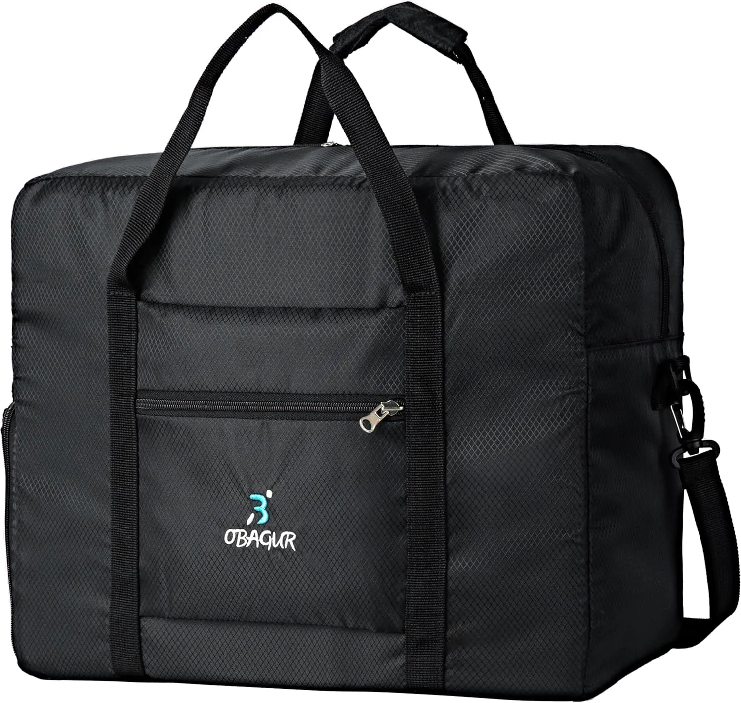 Travel Tote Bag Foldable Travel Duffel Bag For Spirit Airlines Personal Item Bag, Weekender Bags for Men Women with Shoe Compartment, Carry on Overnight Bag(Black, 20L)