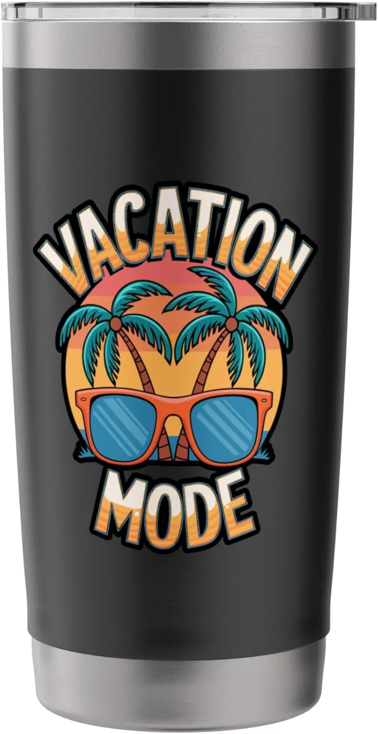 Tropical Vacay Mode Vacation Graphic Stainless Steel Insulated Tumbler