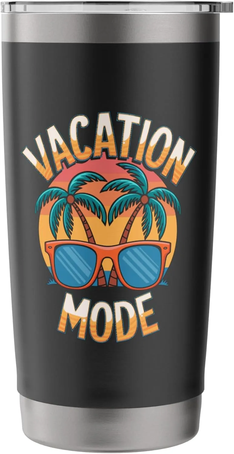 Tropical Vacay Mode Vacation Graphic Stainless Steel Insulated Tumbler