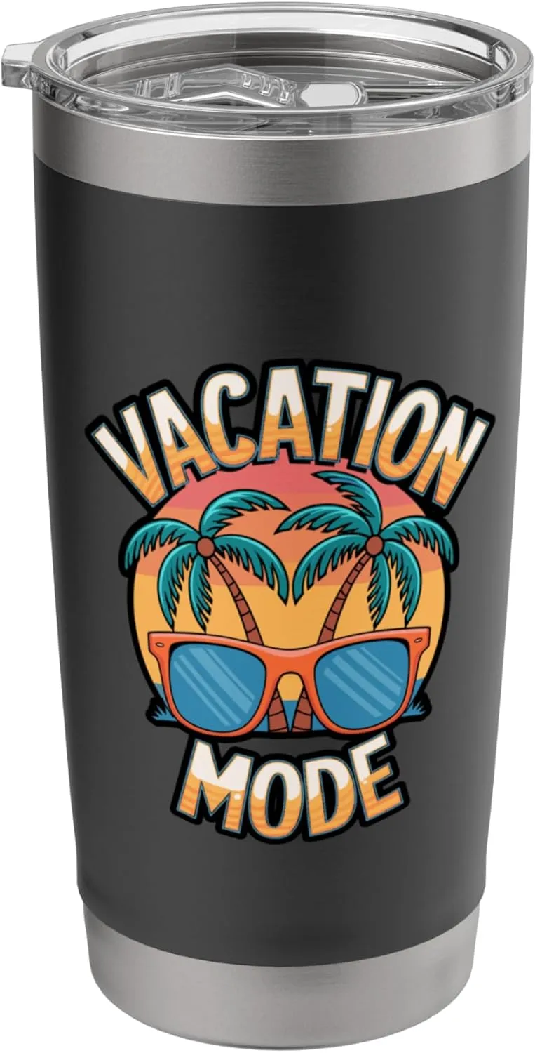 Tropical Vacay Mode Vacation Graphic Stainless Steel Insulated Tumbler