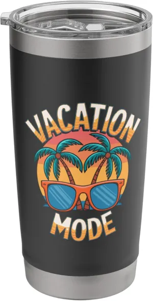 Tropical Vacay Mode Vacation Graphic Stainless Steel Insulated Tumbler