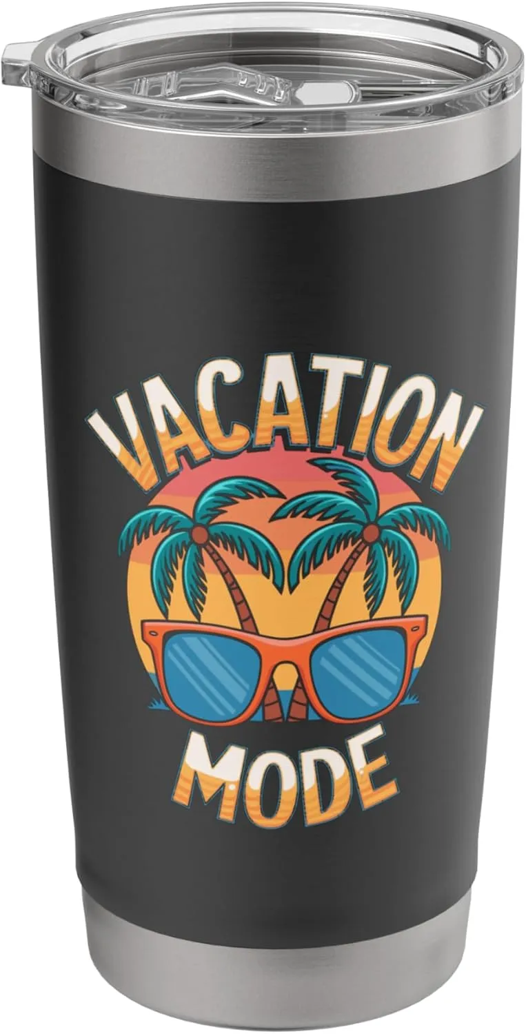 Tropical Vacay Mode Vacation Graphic Stainless Steel Insulated Tumbler