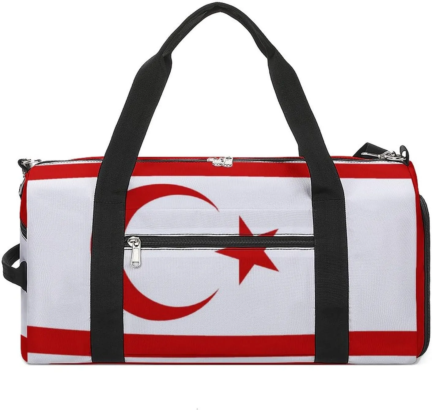 Turkish Republic Northern Cyprus Flag Duffel Bag for Men Women with Wet Pocket Shoe Compartment