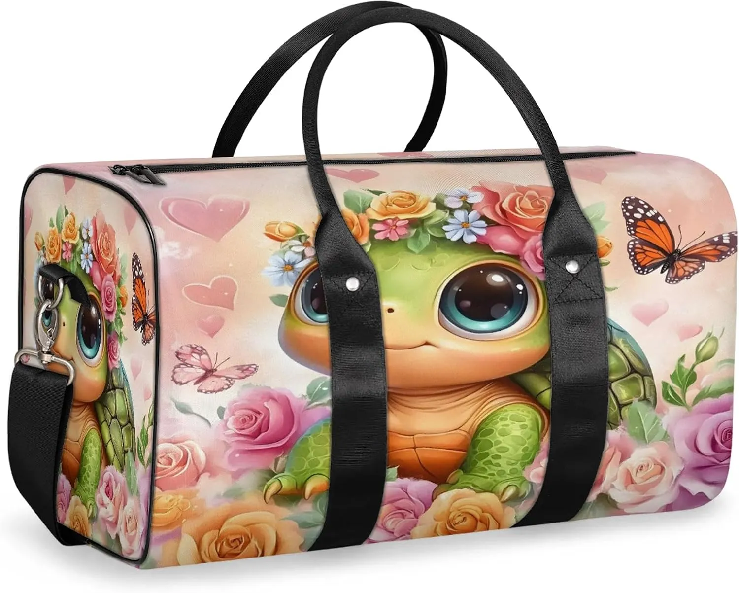 Turtle Duffle Bag for Travel, Overnight Weekend Gym Carry On Luggage Bag, Cute Travel Duffel Bag for Men Women