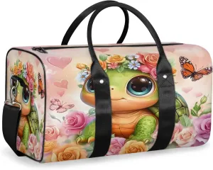 Turtle Duffle Bag for Travel, Overnight Weekend Gym Carry On Luggage Bag, Cute Travel Duffel Bag for Men Women