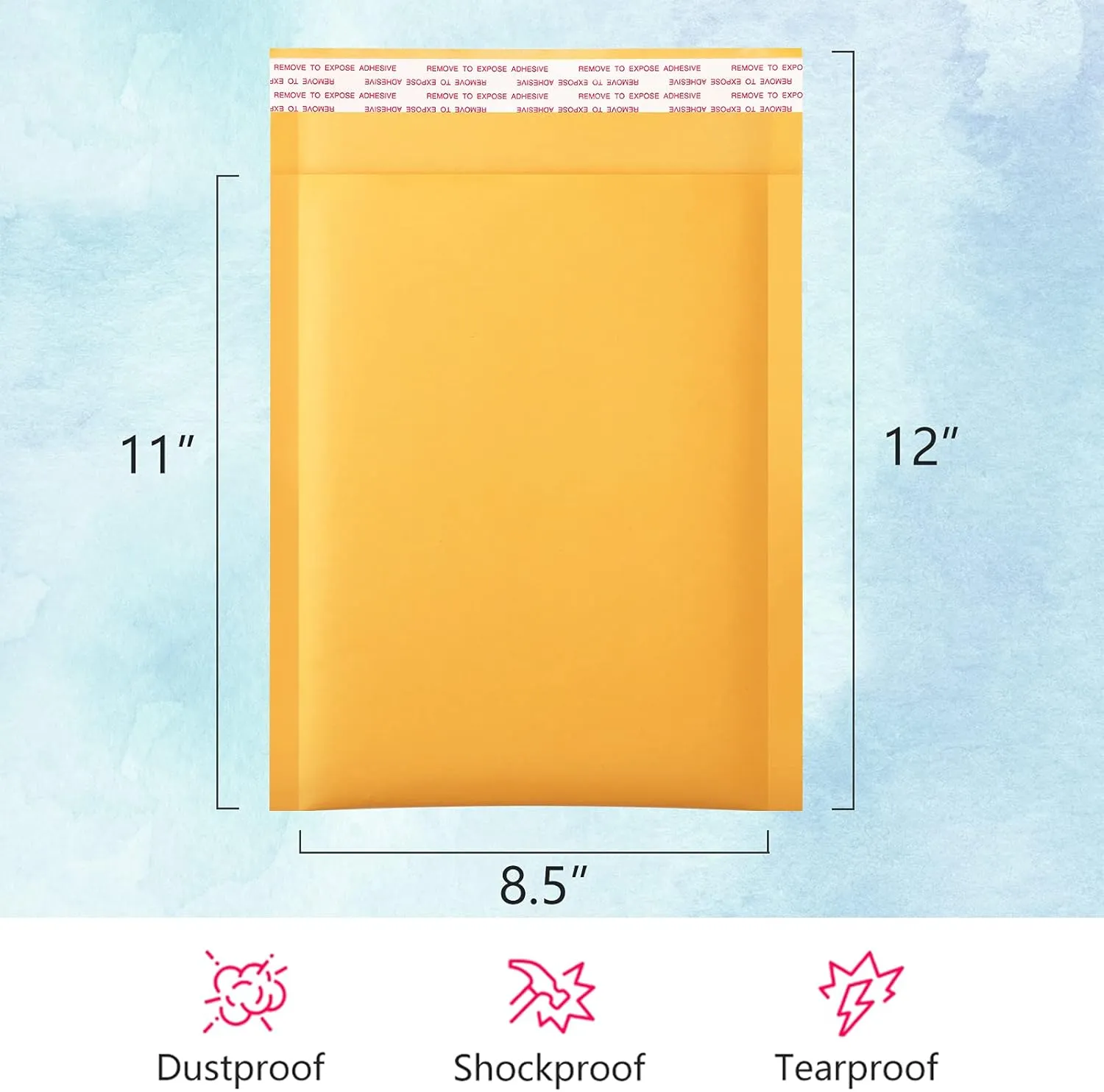 UCGOU Kraft Bubble Mailers 8.5x12 Inch 25 Pack Yellow Padded Envelopes #2 Medium Mailing Packages Self Sealing Tear Resistant Boutique Bulk Mail Shipping Bags for Jewelry Makeup Supplies