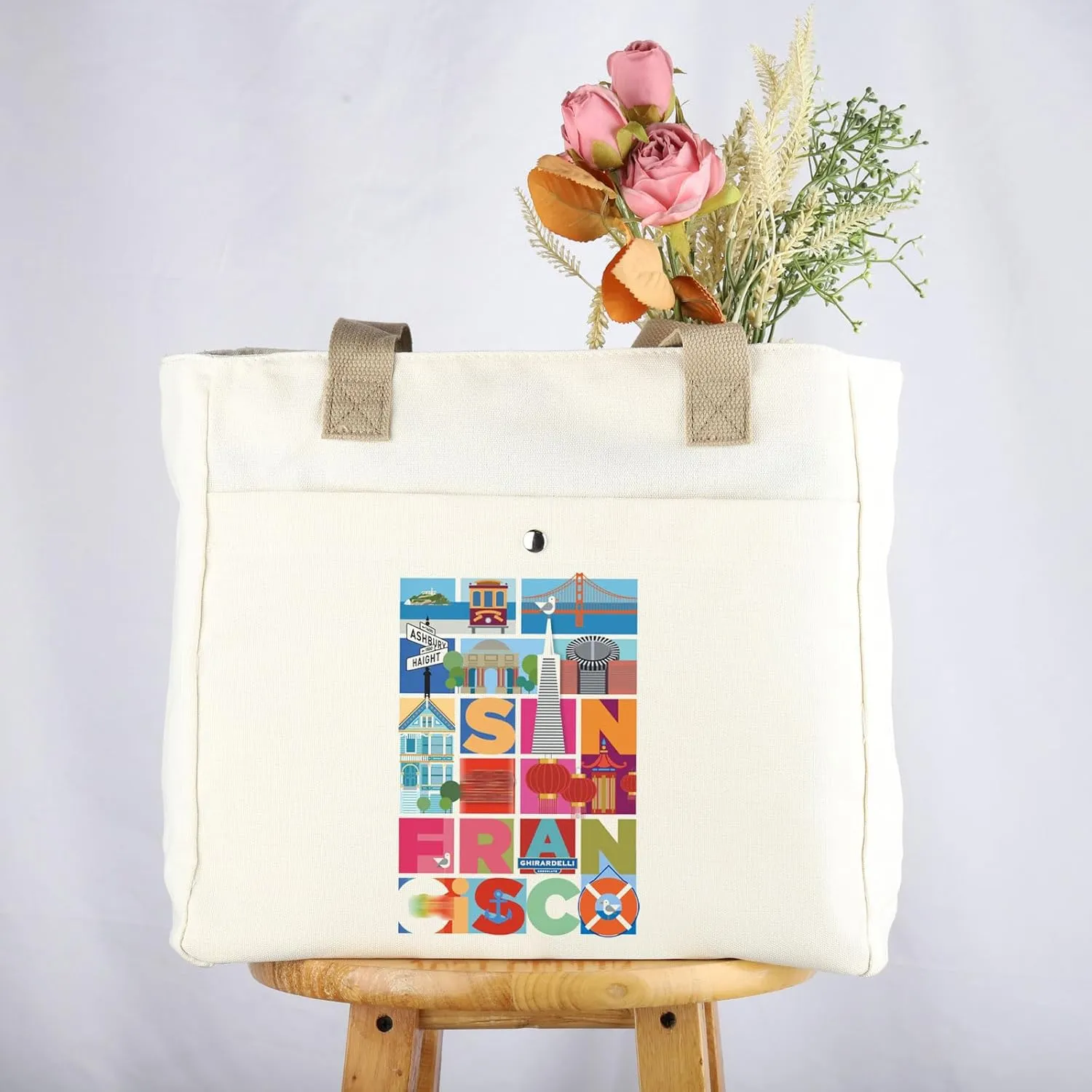 UJIMS California Vacation Gifts San Francisco Shoulder Tote bag San Francisco Souvenirs Gift Francisco Lover Gifts
