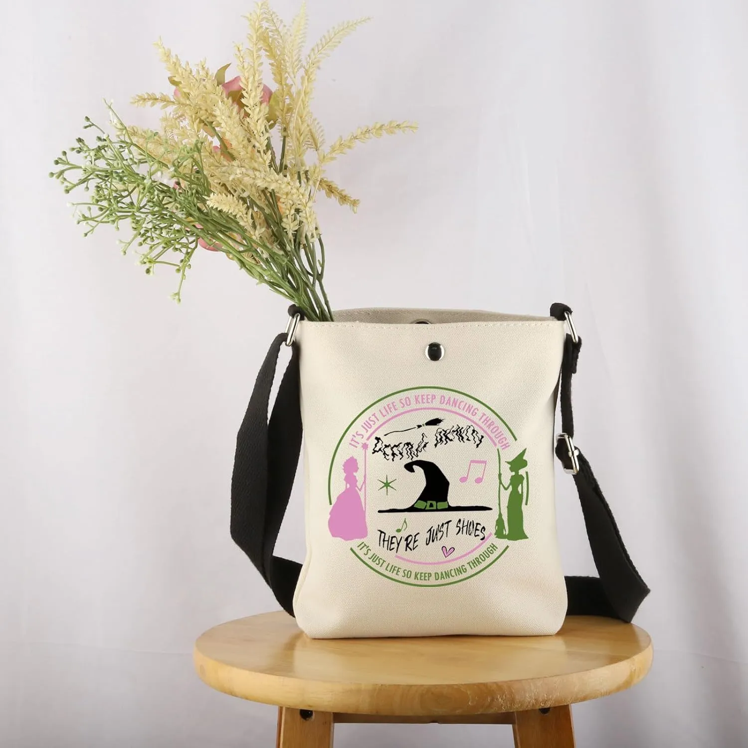 UJIMS Witch Musical Merchandise Musical Theater Tote Bag Good and Bad Witch Musical Theater Fans Gift Shoulder Bag