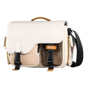 Ulanzi MS12 Messenger Sling Bag for DSLR Mirrorless Cameras, Drones and Accessories with Water Resistant Material, Multiple Pockets and Padded Dividers | Black, Beige
