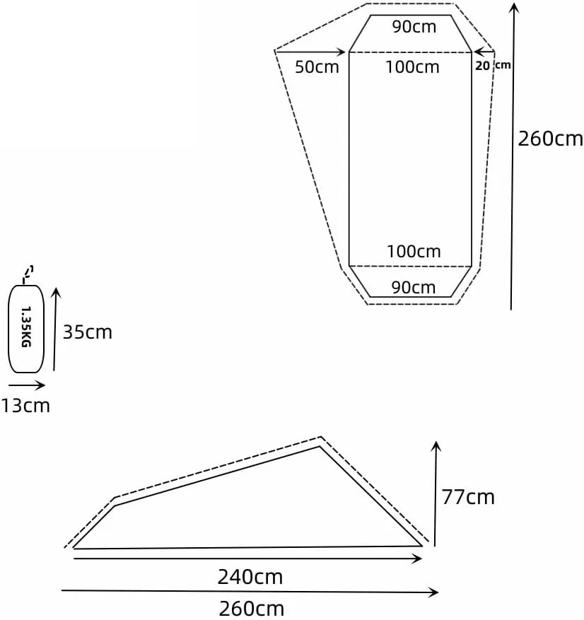 Ultralight Aviation Aluminum Pole, Stormproof and Proof Camping Tent, Suitable for Four Seasons Mesh Tent