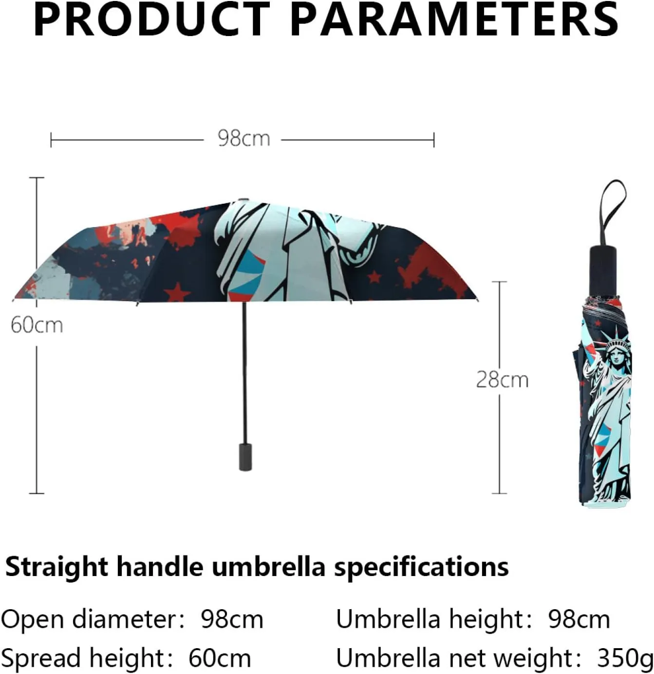 umbrella Travel Umbrella Anti-UV Umbrellas Strong Compact Umbrella,8 Reinforced Fiberglass Ribs Ergonomic Handle,for Men and Women