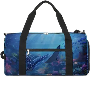 Undersea Wildlife Stingray Gym Bag for Men Women Lightweight Duffel Bag Sports Workout Bag for Travel Yoga