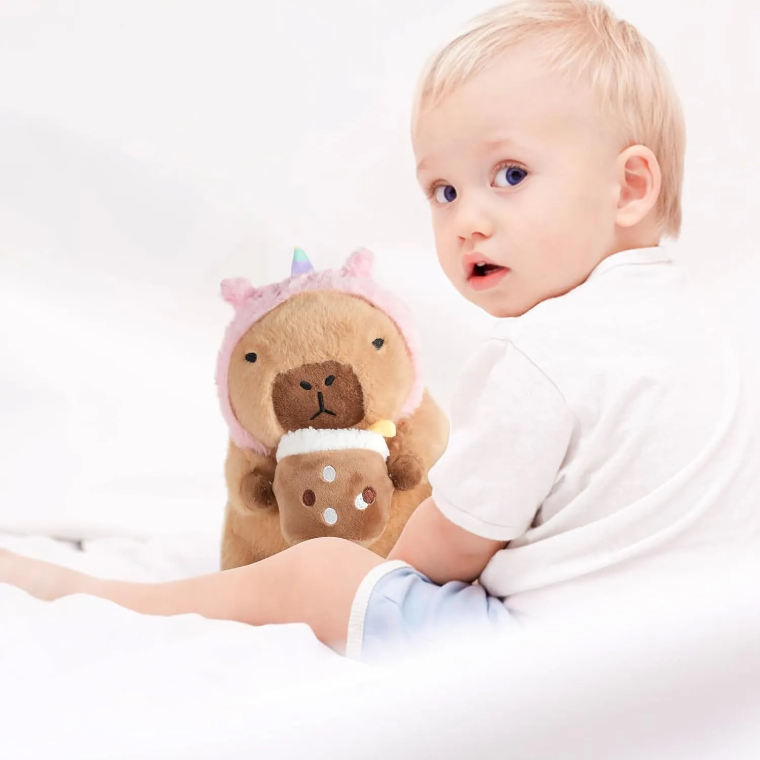 Unicorn Capybara Plush, Cute Capybara Plush Pillow Kawaii Unicorn Stuffed Aniamls Capybara Plushies Toys Gifts for Kids 11 inch