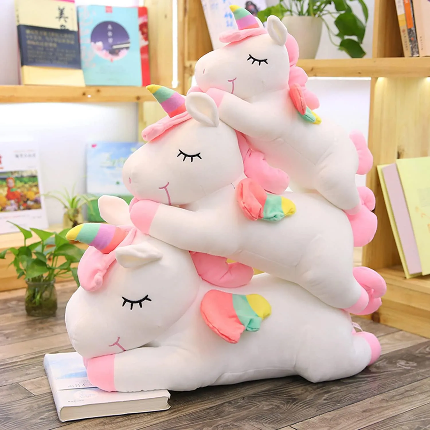 Unicorn Stuffed Animal, Soft Unicorn Plush Hugging Pillow Toy Gifts for Kids (White, 23.6 in)