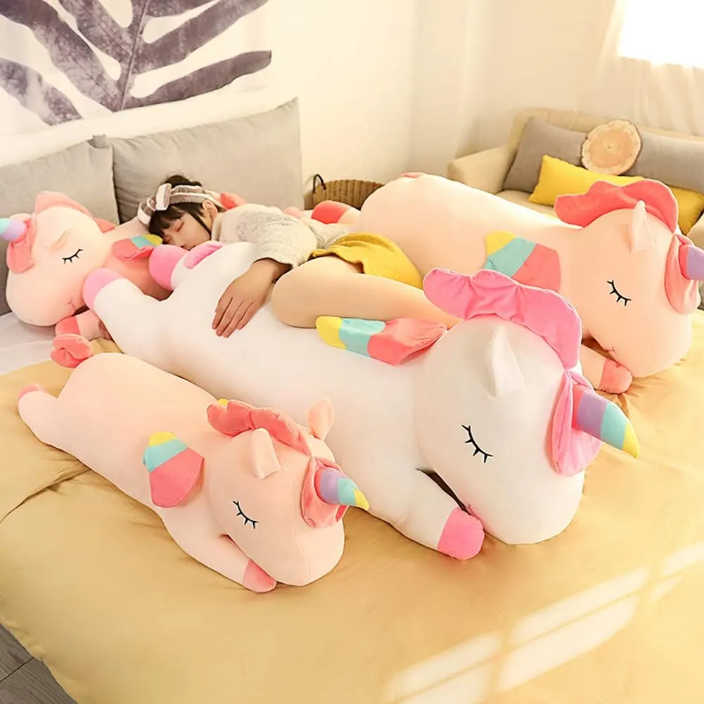 Unicorn Stuffed Animal, Soft Unicorn Plush Hugging Pillow Toy Gifts for Kids (White, 23.6 in)