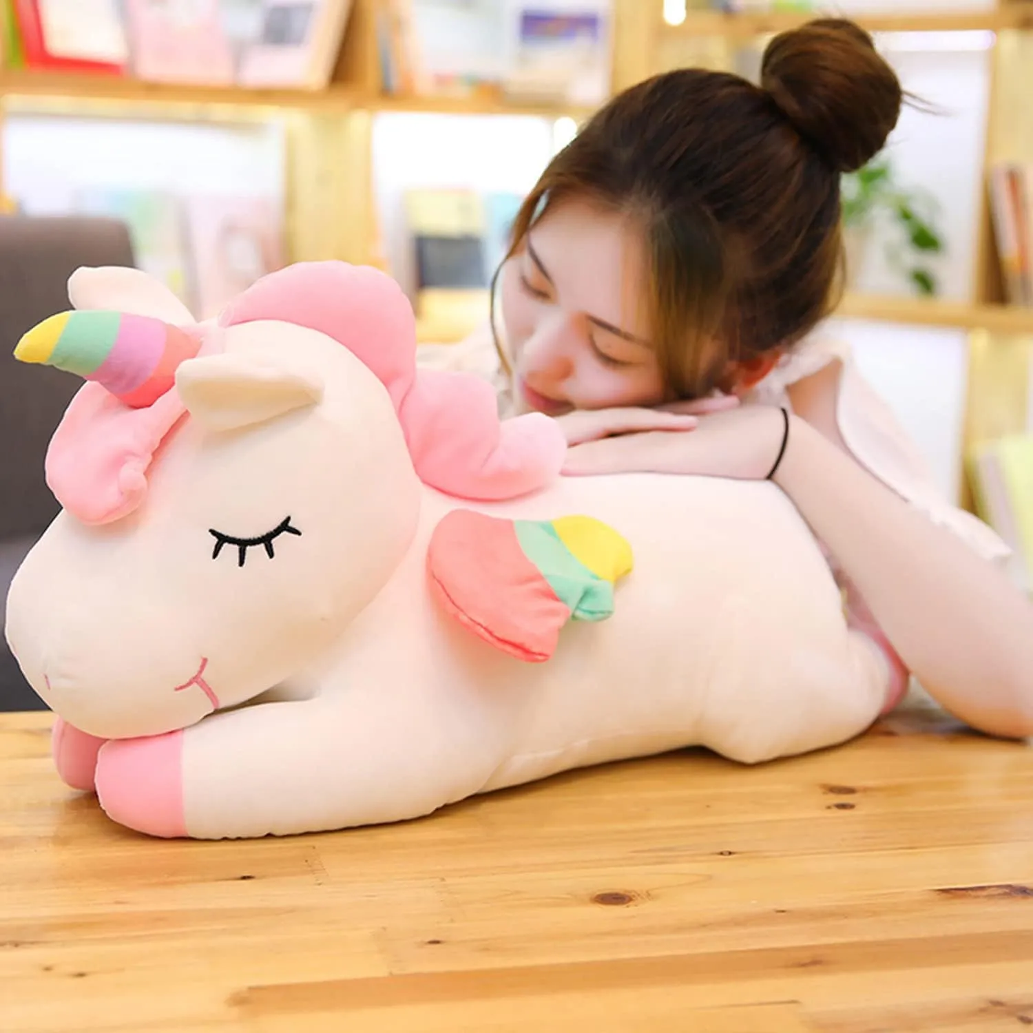 Unicorn Stuffed Animal, Soft Unicorn Plush Hugging Pillow Toy Gifts for Kids (White, 23.6 in)