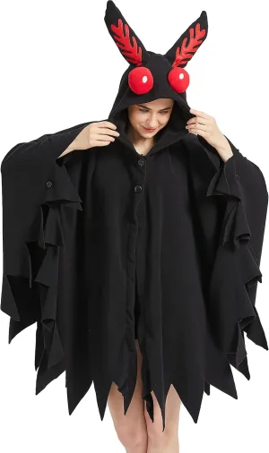 Unisex Mothman Costume Mothman Cosplay Hooded Christmas Costumes Party Cape