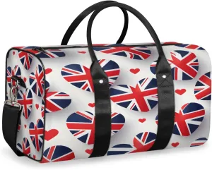 United Kingdom Flag Travel Duffle Bag, Sports Gym Bags for Women Men, Carry On Weekender Overnight Bag, Union Jack Workout Hospital Airplane Trips Bag
