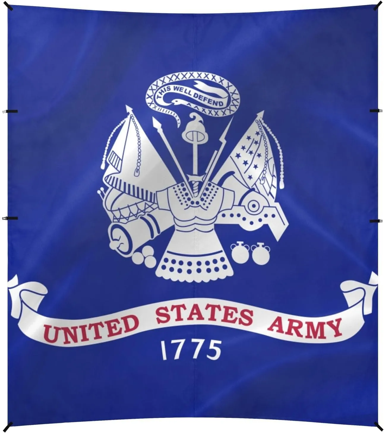 United States Military Us Army Flag Blue Beach Cabana UPF50  Easy Setup Large Sun Shelter with Sand Pockets for Camping, Picnics, Backyard & Fishing
