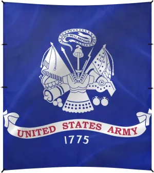 United States Military Us Army Flag Blue Beach Cabana UPF50  Easy Setup Large Sun Shelter with Sand Pockets for Camping, Picnics, Backyard & Fishing