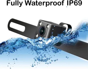 Universal Backup Camera License Plate Mount for Clarion, Dual, BOSS, Jensen, Stinger, PODOFO, SOUNDSTREAM, EONON, CARTREQUE, SANPTENT Car Radio with HD Night Vision Rear View 170° Angle Waterproof