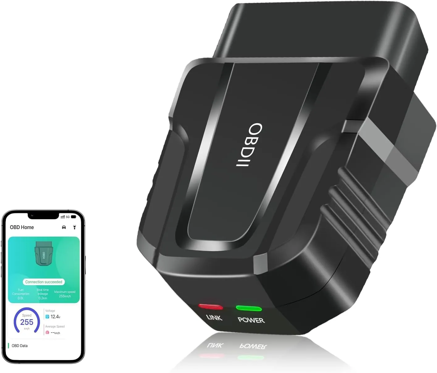 Universal Bluetooth OBD2 Scanner - Advanced Car Diagnostic Tool for Check Engine Light, Live Data, and More - Compatible with iOS & Android - Easy-to-Use Automotive Fault Code Reader for All Vehicles