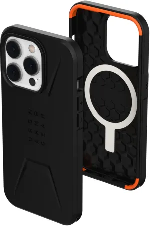 URBAN ARMOR GEAR UAG Designed for iPhone 14 Pro Case Black 6.1" Civilian Built-in Magnet Compatible with MagSafe Charging Sleek Ultra Thin Slim Dropproof Shockproof Protective Cover