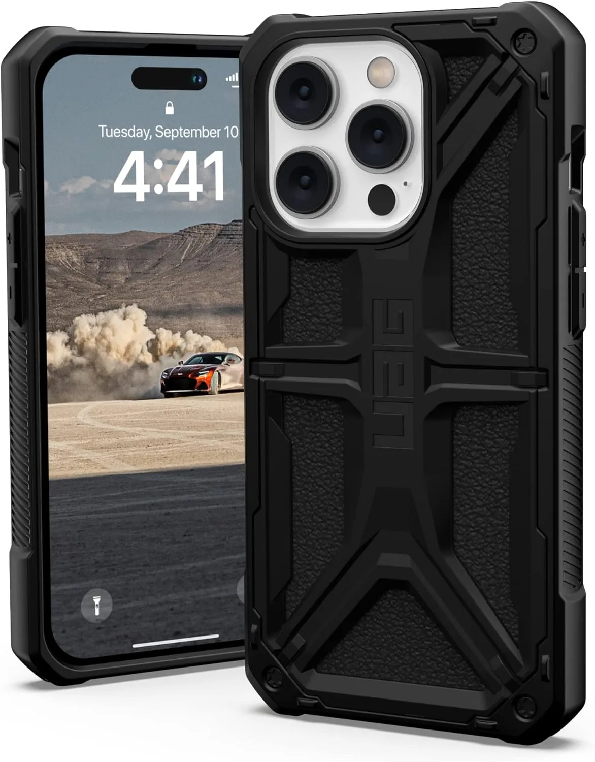 URBAN ARMOR GEAR UAG Designed for iPhone 14 Pro Case Black 6.1" Monarch Rugged Premium Protective Cover Lightweight Slim Shockproof Dropproof Compatible with Wireless Charging