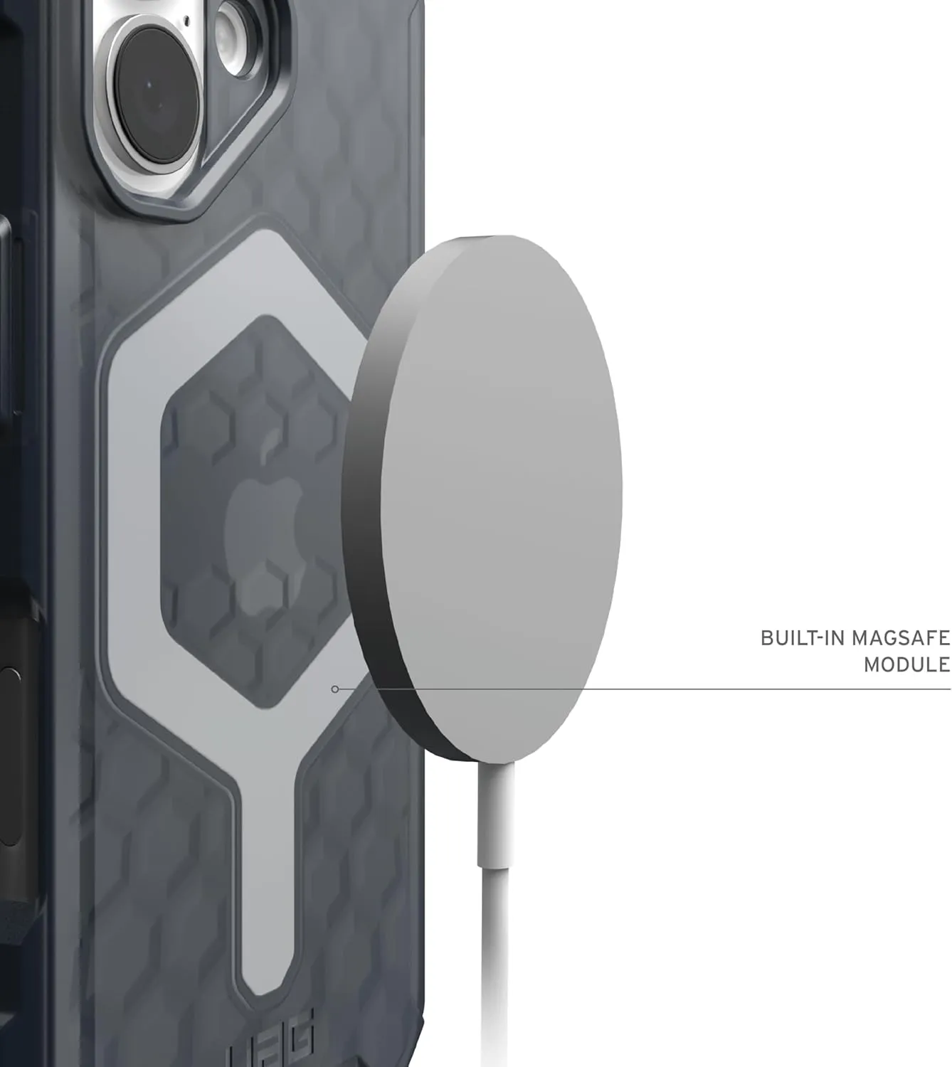 URBAN ARMOR GEAR UAG Designed for iPhone 16 Case 6.1" Essential Armor - Compatible with MagSafe Charging Rugged Slim Sleek Shockproof Anti-Slip Military Grade Protective Cover, Ash