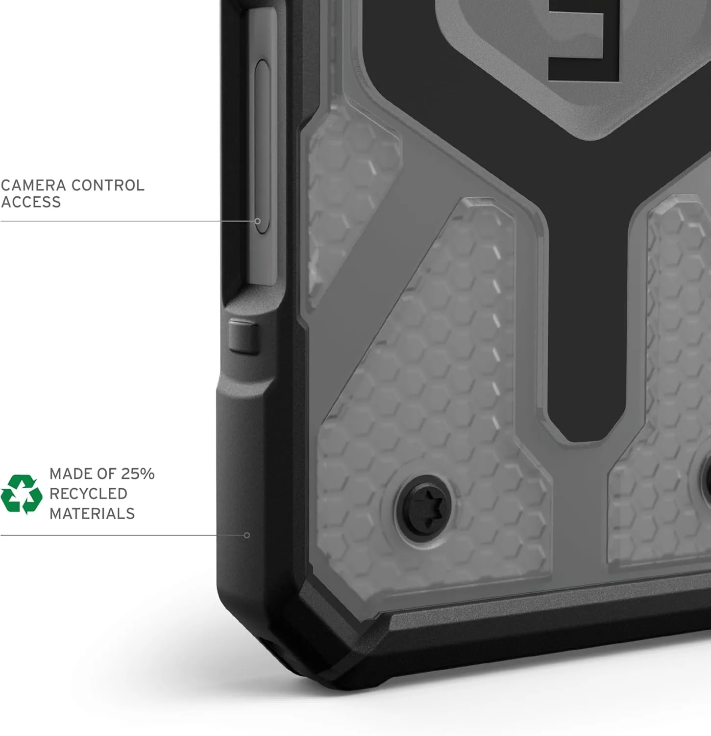 URBAN ARMOR GEAR UAG Designed for iPhone 16 Case 6.1" Pathfinder Clear - Compatible with MagSafe Charging Rugged Shockproof Anti-Slip Military Grade Protective Cover, Ash