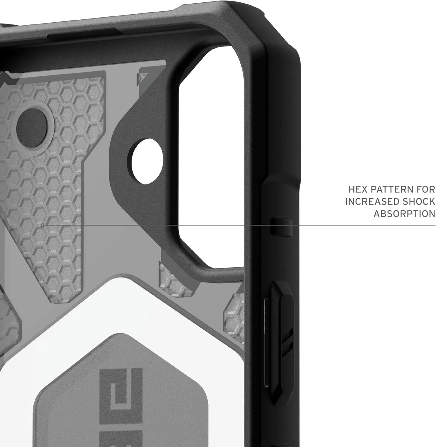 URBAN ARMOR GEAR UAG Designed for iPhone 16 Case 6.1" Pathfinder Clear - Compatible with MagSafe Charging Rugged Shockproof Anti-Slip Military Grade Protective Cover, Ash