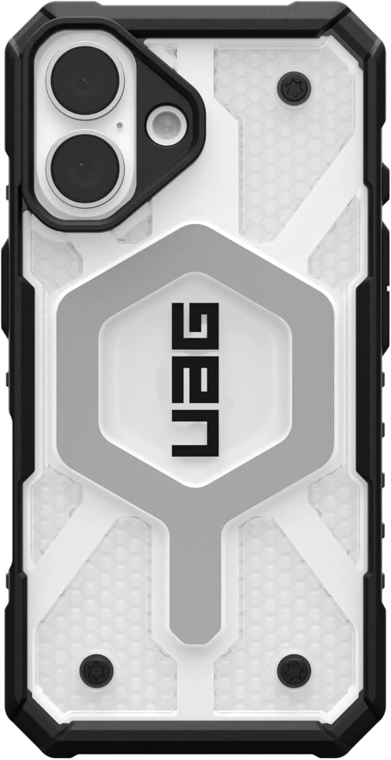 URBAN ARMOR GEAR UAG Designed for iPhone 16 Case 6.1" Pathfinder Clear - Compatible with MagSafe Charging Rugged Shockproof Anti-Slip Military Grade Protective Cover, Ice