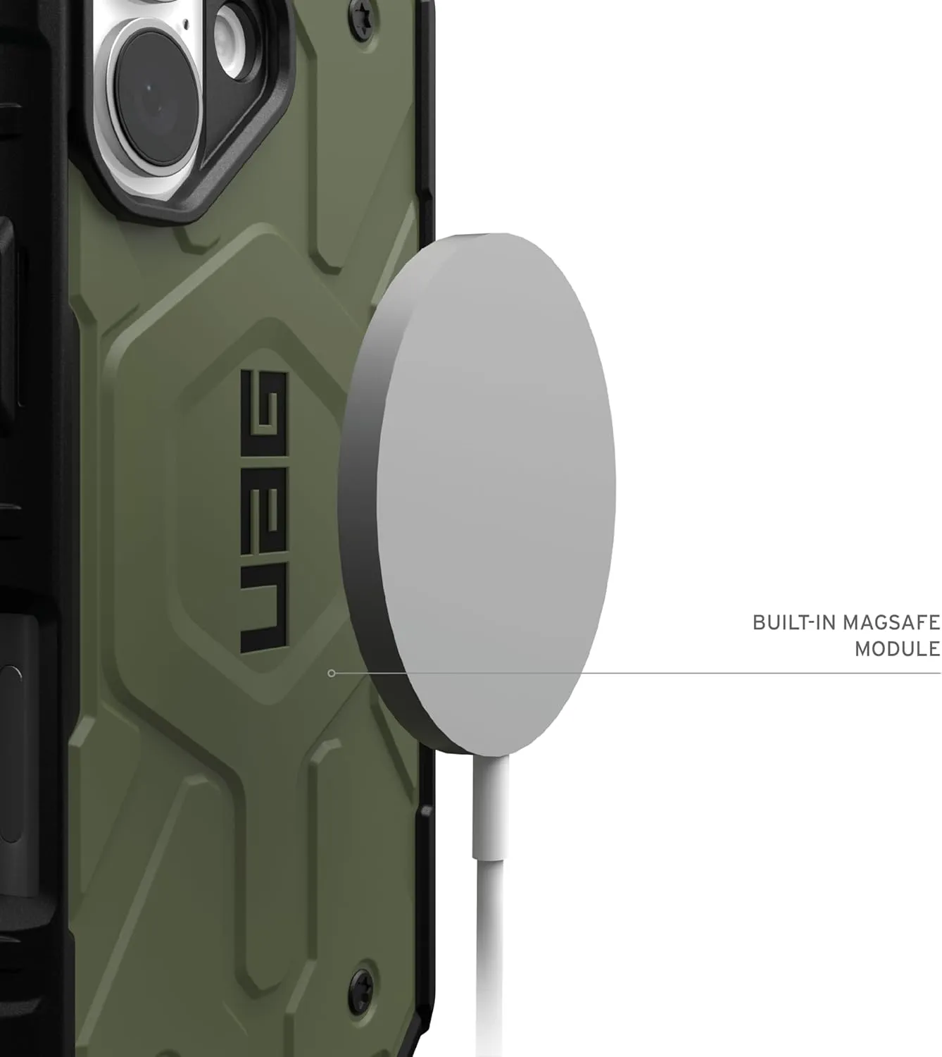 URBAN ARMOR GEAR UAG Designed for iPhone 16 Plus Case 6.7" Pathfinder - Compatible with MagSafe Charging Rugged Shockproof Anti-Slip Military Grade Protective Cover, Olive Drab