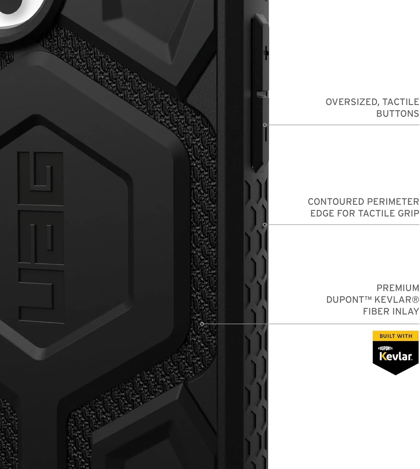 URBAN ARMOR GEAR UAG Designed for iPhone 16 Pro Case 6.3" Monarch Pro - Compatible with MagSafe Charging Rugged Heavy Duty Shockproof Anti-Slip Military Grade Protective Cover, Kevlar Black