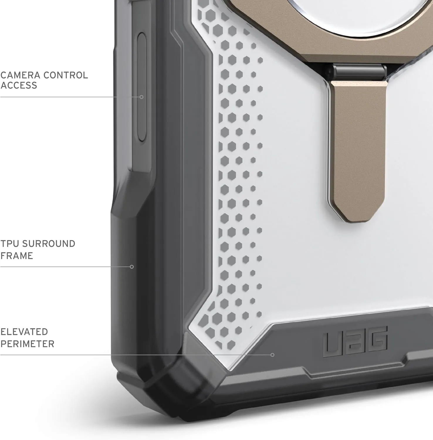 URBAN ARMOR GEAR UAG Designed for iPhone 16 Pro Case 6.3" Plasma XTE - Compatible with MagSafe Charging & Kickstand Rugged Shockproof Anti-Slip Military Grade Protective Cover, Ash/Titanium