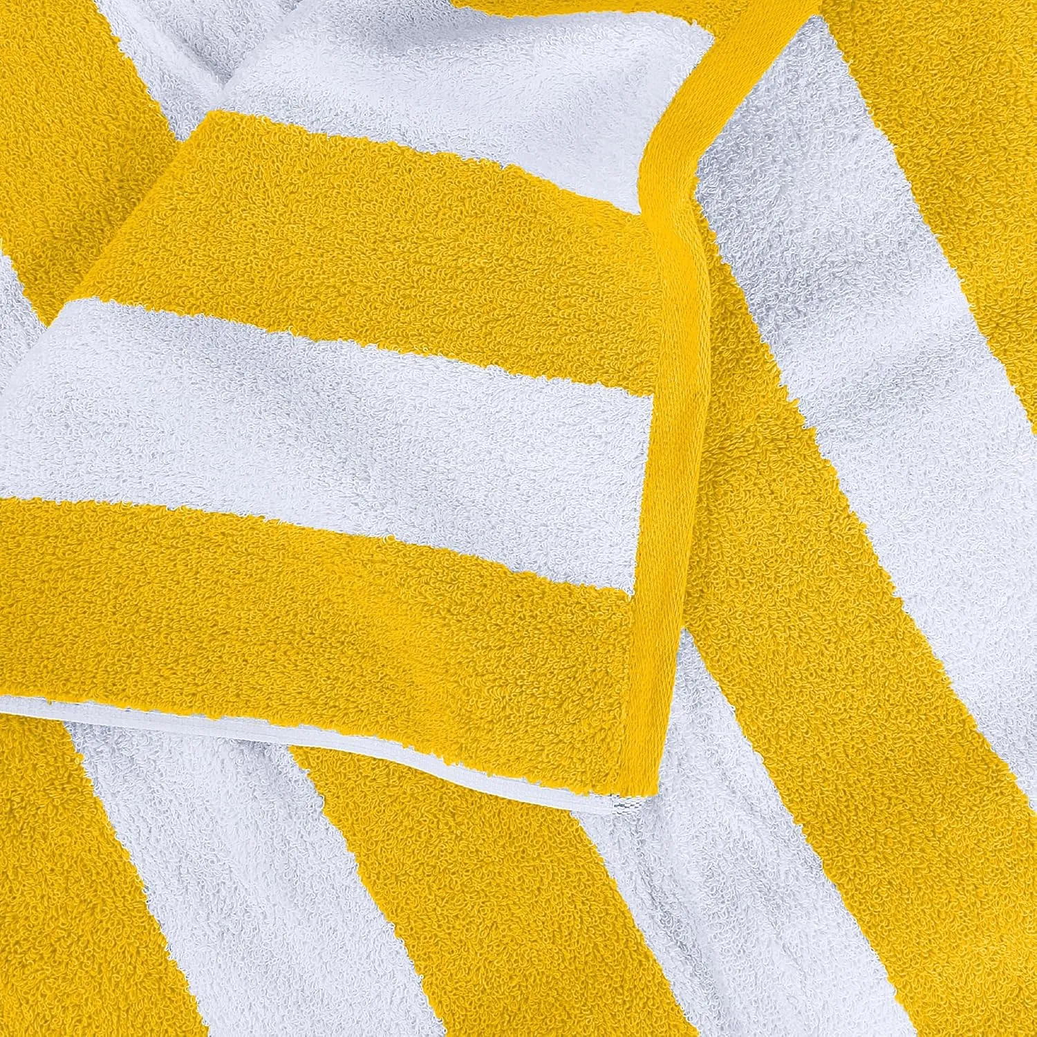 Utopia Towels 4 Pack Cabana Stripe Beach Towel, 30 by 60 Inches, Oversized 100% Ring Spun Cotton Pool Towels, Highly Absorbent Quick Dry Bath Towels for Bathroom, and Swim, Yellow
