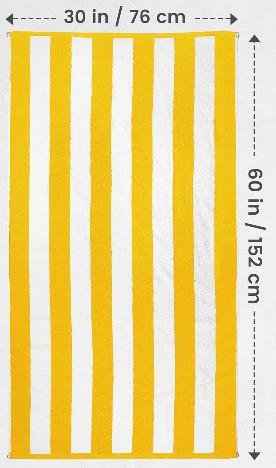 Utopia Towels 4 Pack Cabana Stripe Beach Towel, 30 by 60 Inches, Oversized 100% Ring Spun Cotton Pool Towels, Highly Absorbent Quick Dry Bath Towels for Bathroom, and Swim, Yellow