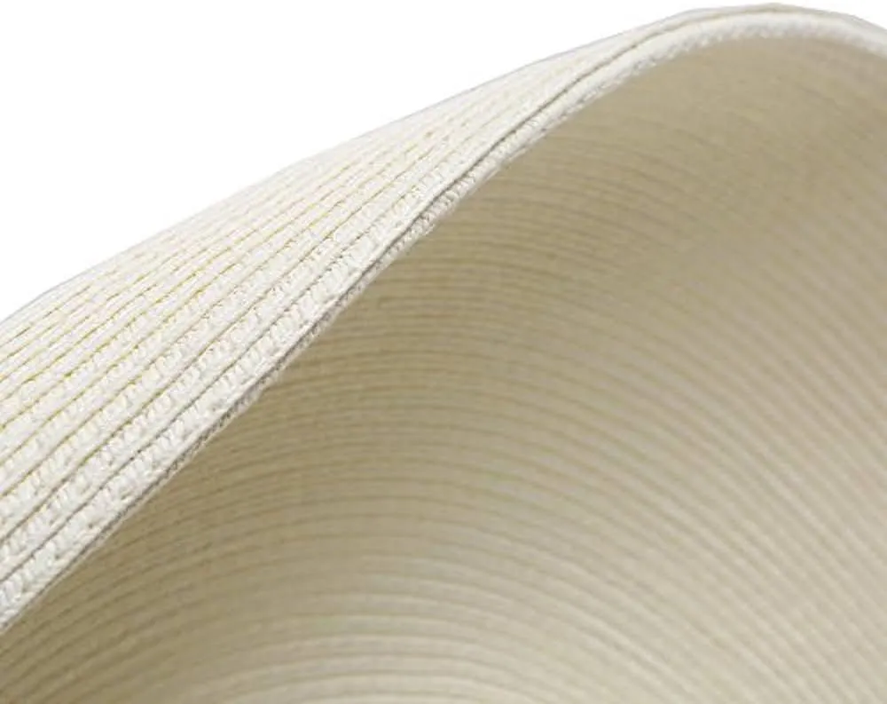 Utopiat MIU Oversized Straw Holiday Beach Natural White Hat W/Silk Scarf