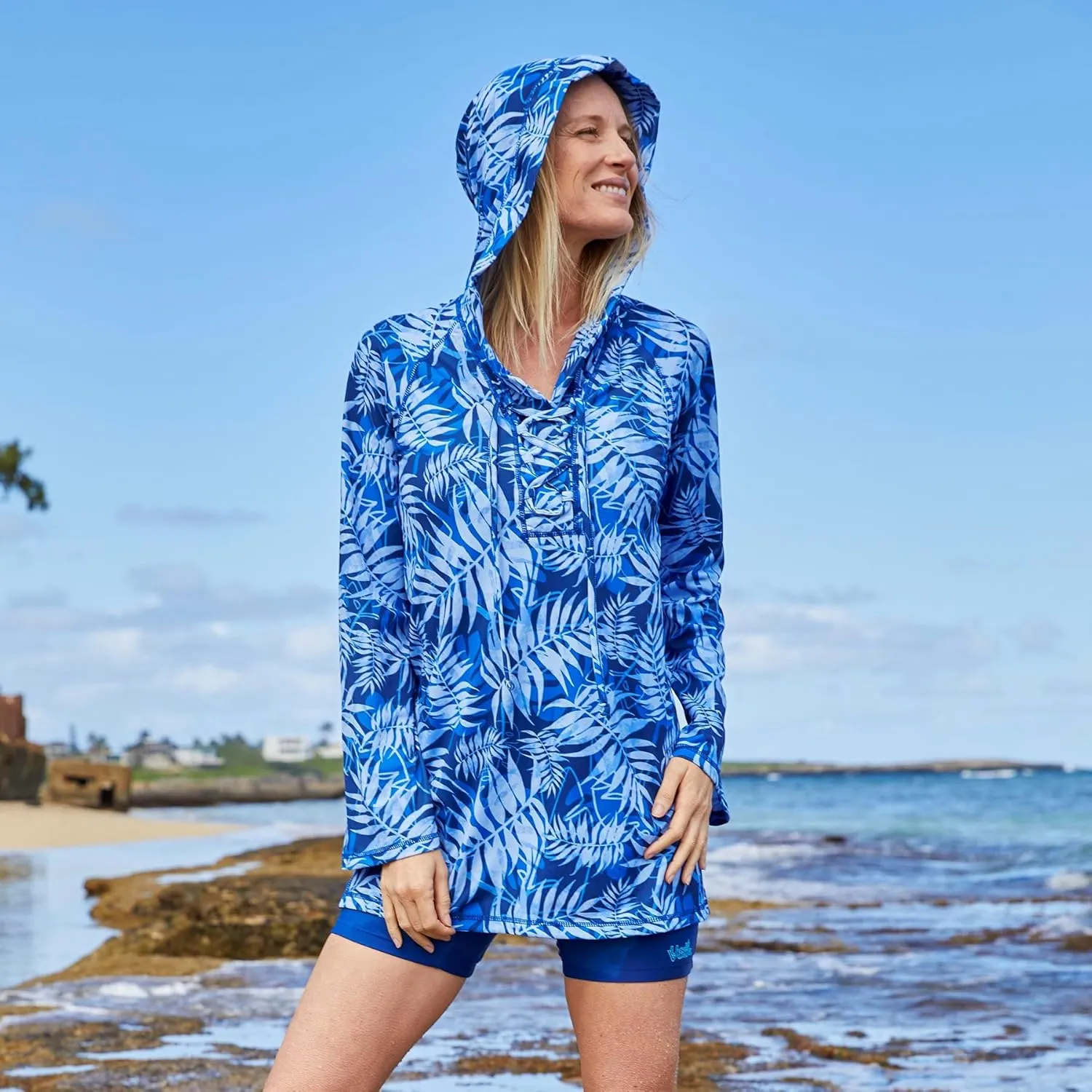 UV SKINZ Women’s UPF 50  Beach Cover Up with Hood – Sunblock Fabric