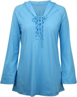 UV SKINZ Women’s UPF 50  Beach Cover Up with Hood – Sunblock Fabric